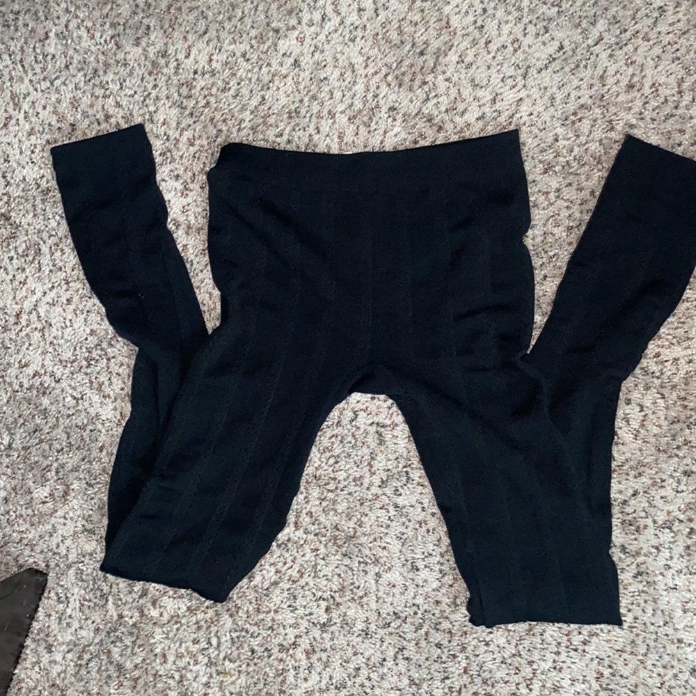 black knit leggings